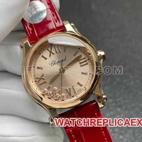 collectible watch YF factory ChopardHAPPY SPORTrose gold plate 2892 mechanical front live photo