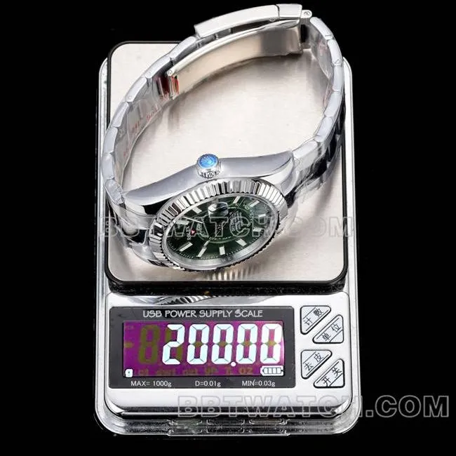 collectible watch AR+ factory pilot rolexgreen dial mechanical steel braceletfront live photo