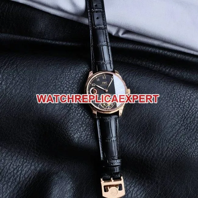 top-tier watch IWCTUR factory Portugal rose goldblack dialtourbillonfront live photo