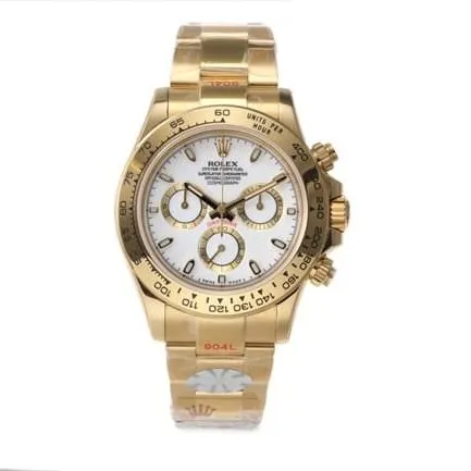 top-tier replicaRolex men's white dialsteel bracelet most popular Cosmograph Daytona mechanical watch front view