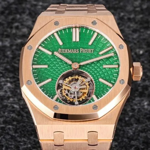 Top R8 factory latest release new 2022 Audemars Piguet Royal Oak self-winding tourbillon watch front view
