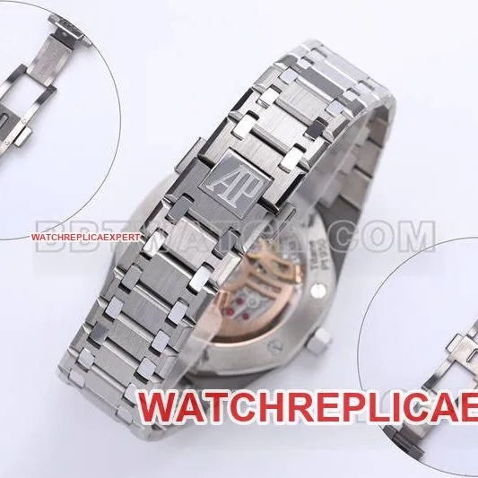 Audemars Piguet1:1replica watch ZF FactoryRoyal Oak smoked burgundy plate mechanical steel bracelet model 16202front live photo