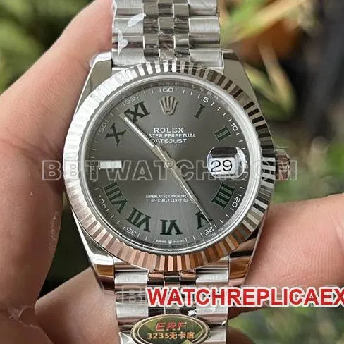 Watch ERF Factory Log Rolex Gray Plate 3235 Mechanical 41mmfront live photo