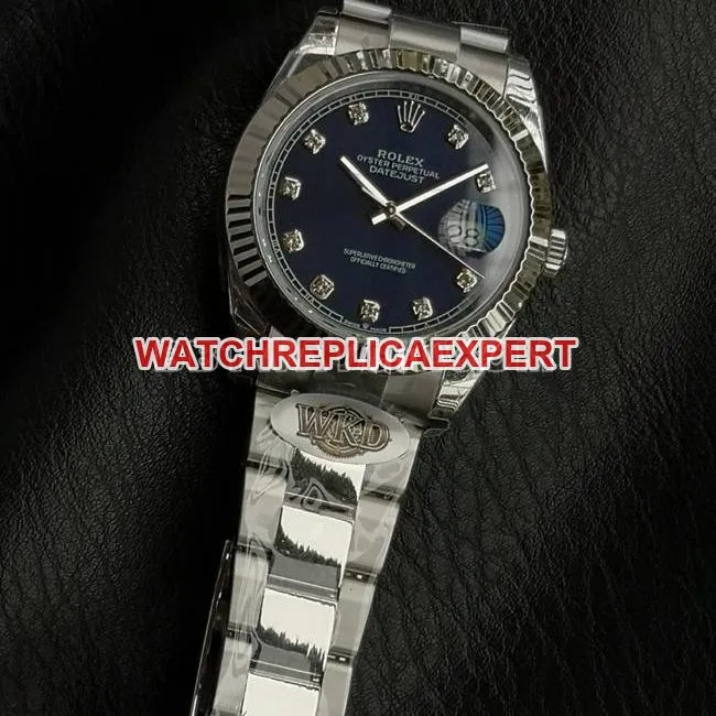 watch WKD factory Datejust Rolex 41mm blue dial 126331 side real shot