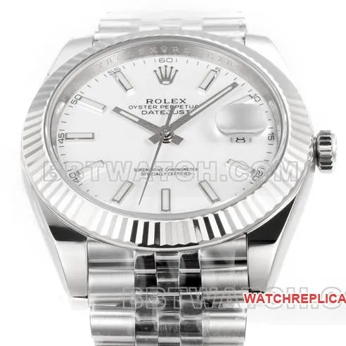 top-tier watch JF factory Rolex log white dial3235 mechanical 41mm front live photo