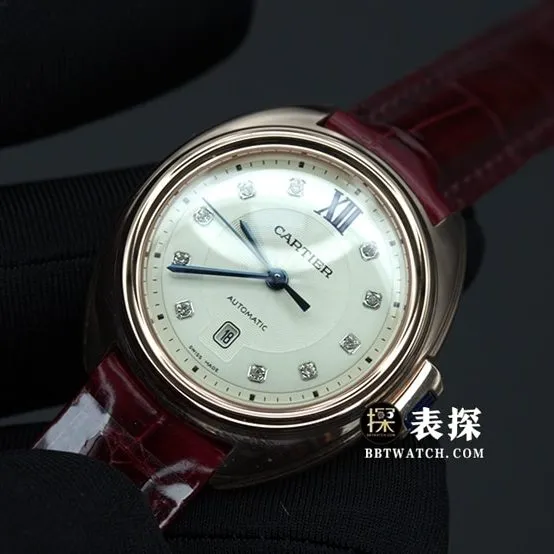 Cartier key watch ladies white dial blue needle leather strap model pictures and prices front live photo