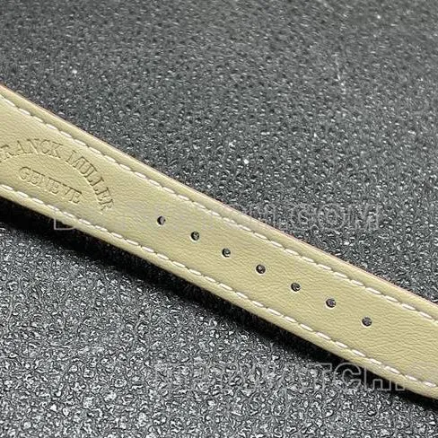 Frank Muller quartztop-tier watch ABF factory diamond plate gold diamond bezel pink leather braceletfront live photo