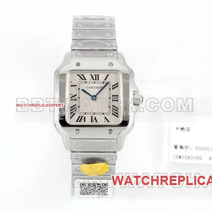 collectible watch Santos Cartiersilver dialquartz movementfront live photo