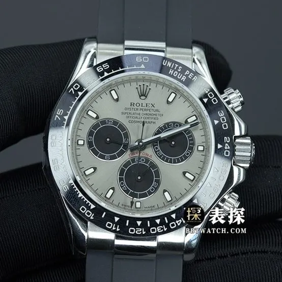 N FactoryRolexDaytonatop-tier 1:1super watch men's gray plate rubber model pictures and pricesside live photo