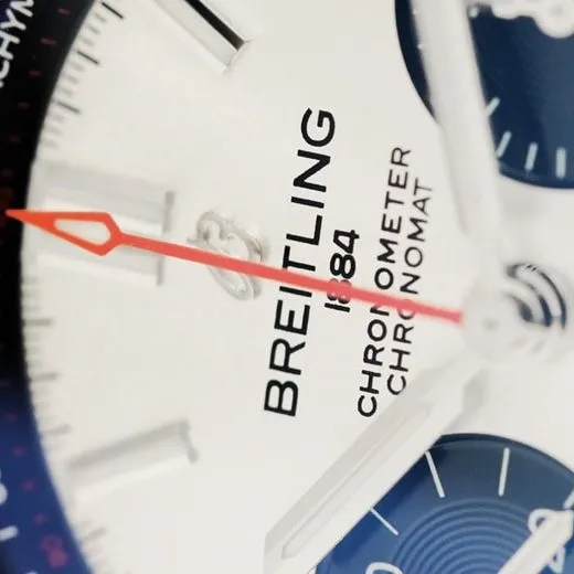 GF Factorytop-tier watch Breitling men's white dialsteel bracelet mechanical watch front view