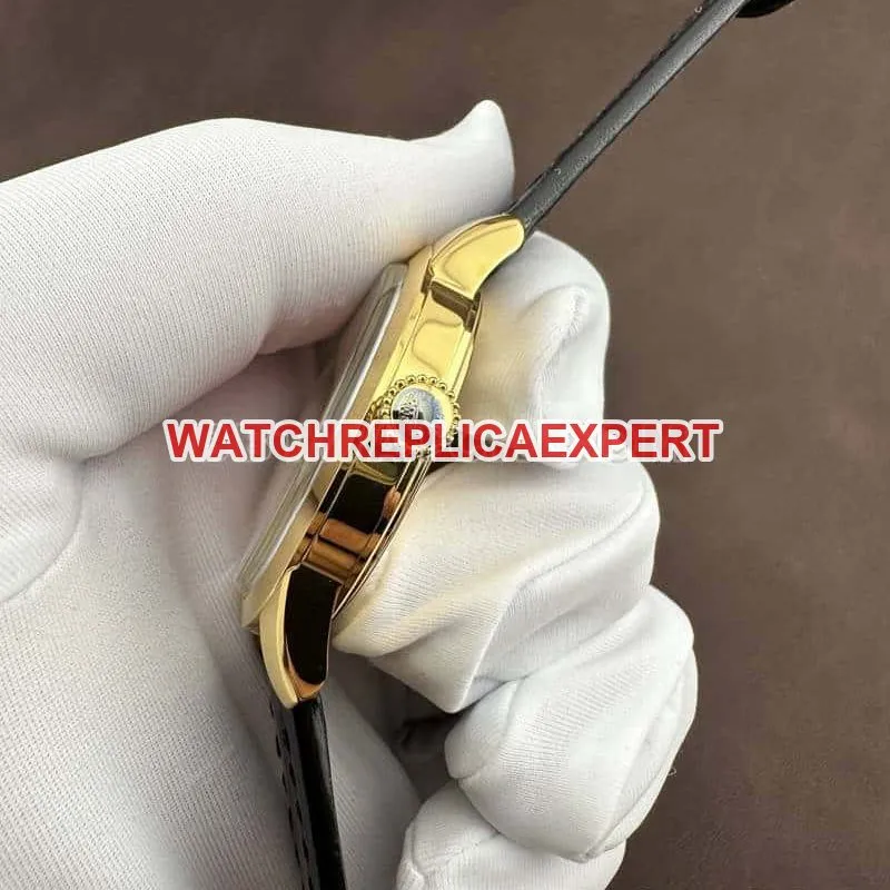 AF FactoryLongines Concas 1:1super gradient red plate yellow goldleather strap front live photo