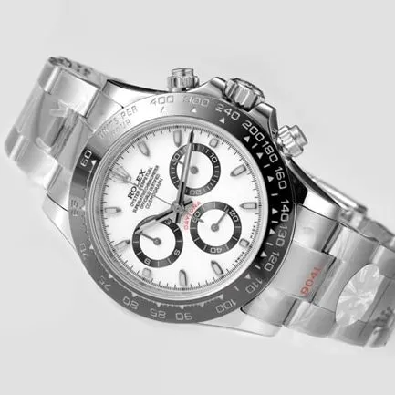 top-tier replicaRolex men's white dialsteel bracelet universe Daytona fully automatic movement watch side view