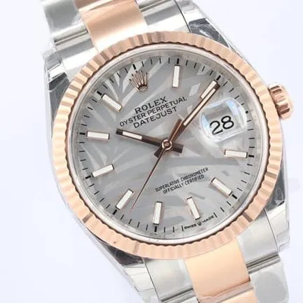 EW FactoryRolextop-tier automatic movement men's gray plate steel braceletDatejust36 series watch side view