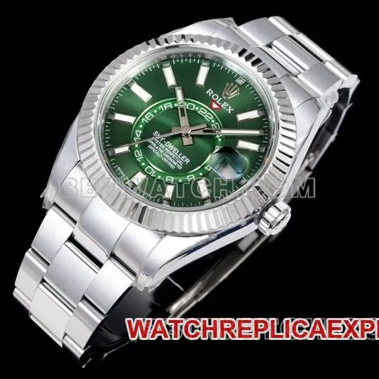 collectible watch AR+ factory pilot rolexgreen dial mechanical steel braceletfront live photo