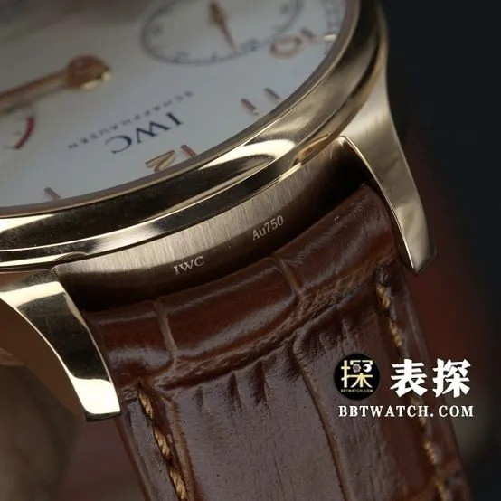ZF FactoryIWC Portugal top-tier 1:1super watch men's rose gold white leather strap model pictures and prices side live photo