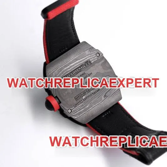 Richard Mille1:1replica watch BBS factory tourbillon mechanical red rubber braided Velcro bracelet braceletRM27-03front live photo