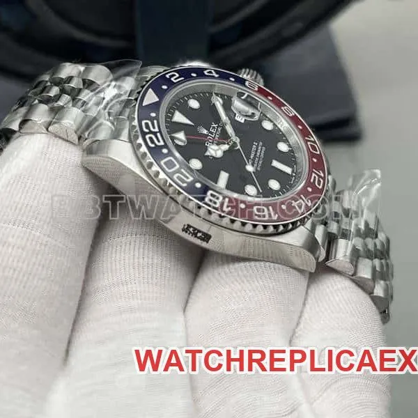 VSRolexGMT-Master type top-tier 1:1super clonePepsi bezel126710front live photo