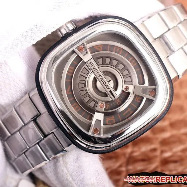 SEVENFRIDAYreplica/seven day display five watch automatic movementmen's watch Swiss steel bracelet large dialM series front view