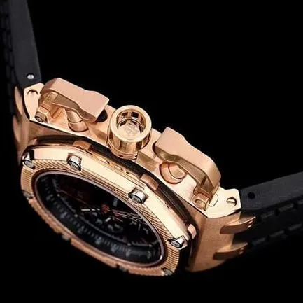 top-tier watch Audemars Piguet44mm men's black dial rubber strapRoyal Oak offshore mechanical watch front view
