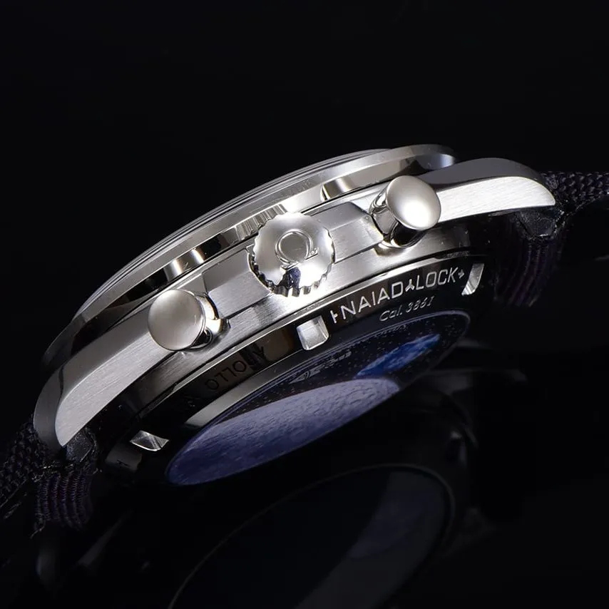 Omega Top Watch Men's White Dial Nylon Strap Snoopy Series Watch Detail Image