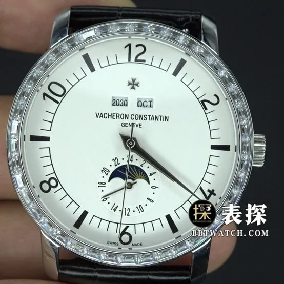 TW factory Vacheron Constantin historical masterpiece top-tier watch men's white dialleather strap model pictures and prices caseback live photo