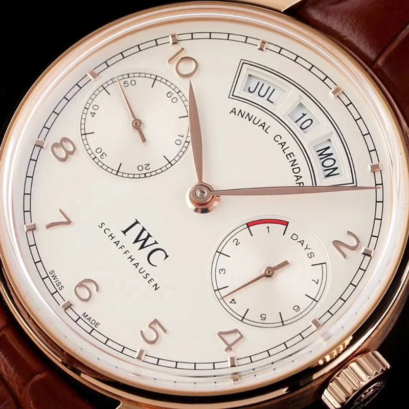 IWCIWCreplica watch Portuguese series annual calendar men's mechanical watch front view