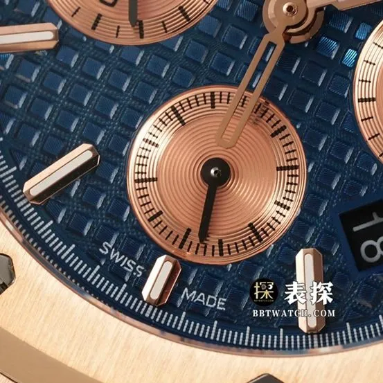 IPFRoyal OakAudemars Piguet1:1replica watch blue dialrose goldsteel bracelet model 26331OR.OO.1220OR.01front live photo