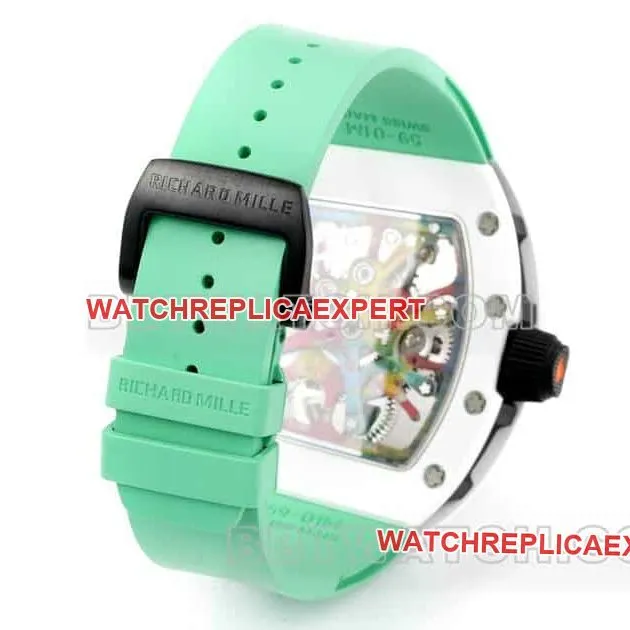 Richard Mille men's graffiti tourbillon green rubber RM 68-01 front live photo