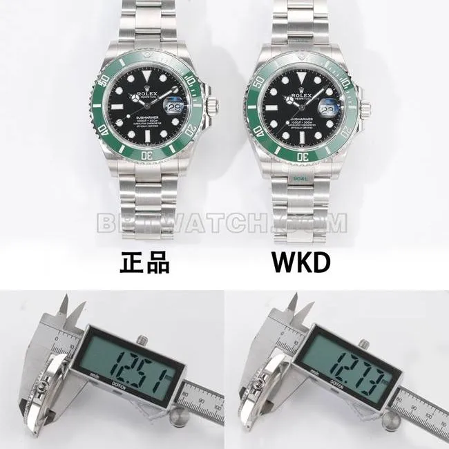 WKD Factory Rolex Submariner 41mm Green Dial Watch 126610 Real vs. Comparison Photos