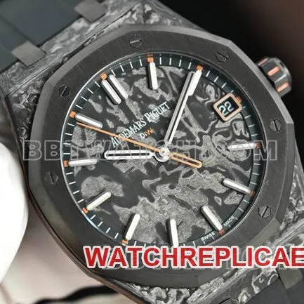 collectible watch Royal OakDiW factory Audemars Piguet carbon fiber orange needle 15500front live photo