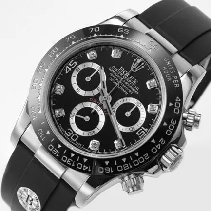 top-tier replicaRolex men's black dialrubber strap universe Daytona automatic movement watch front view