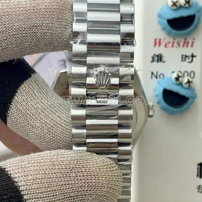 collectible watch PPM factory blue black dial Roman numerals Rolex Day-Date mechanical front live photo