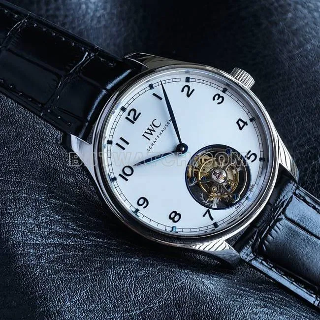 top-tier watch TUR factory IWC Portugal white dialtourbillonfront live photo