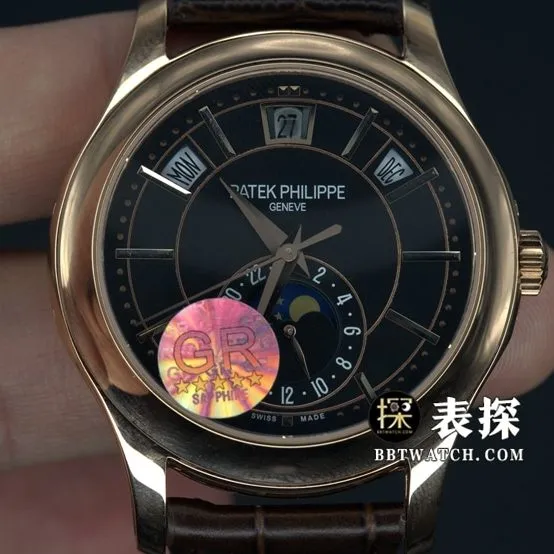 GR factory Patek Philippe complex function timepiece watch men's black dialleather strap model pictures and prices front live photo