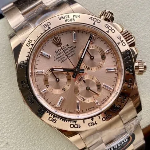 top-tiersuper cloneBTRolex full rose goldDaytona4130movement904stainless steel men's watch front view
