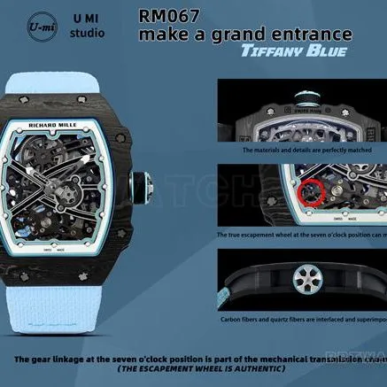 top-tier watch UMI factory Richard Mille hollow dialRM067-02side live photo