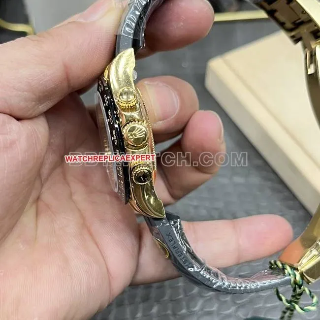 collectible watch Daytona gold plate CBD factory Rolexyellow gold4130 mechanical front live photo