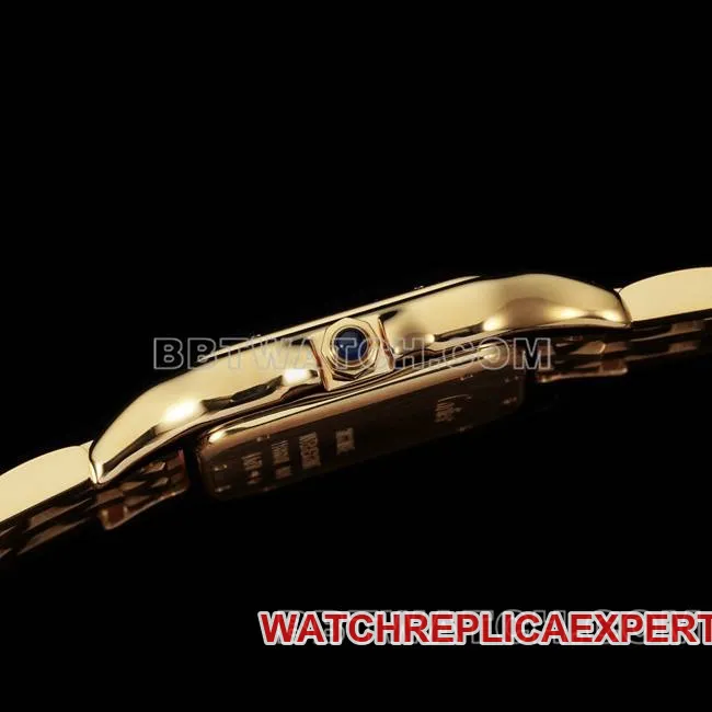 top-tier watch cheetah BBa factory Cartierwhite dialyellow goldsteel braceletquartzside live photo