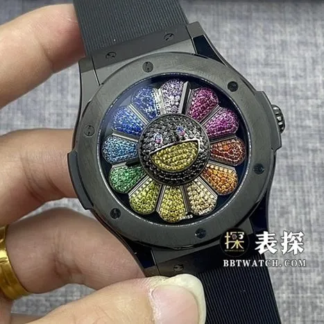 Hublot watch men's classic fusion top-tier watch sun disk rubber model pictures and prices side live photo