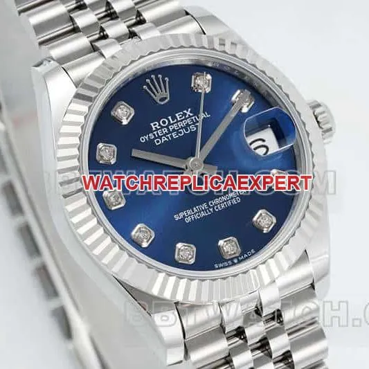ARF FactoryRolex log top-tier replicablue dial31mm five grid link 278274front live photo
