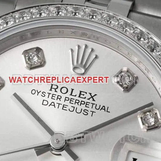 ARF FactoryRolex log 1:1top-tier silver gray plate 31mm five grid link 278384front live photo