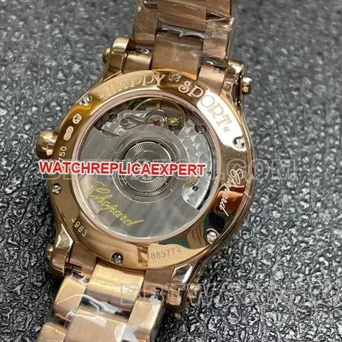 watch YF factory ChopardHAPPY SPORTrose gold plate 2892 mechanical front live photo