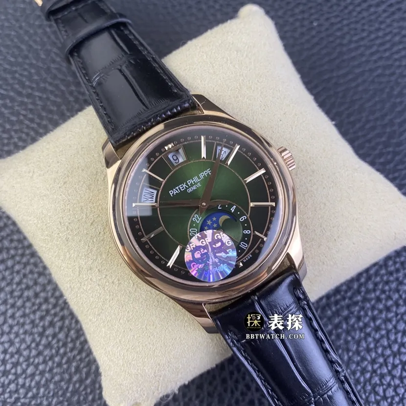 GR factory Patek Philippe complication timepiece 5205R-0111:1super watch men's olive green dialleather strap picture and price front live photo