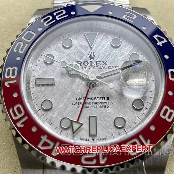 Rolex collectible watch ARF FactoryGMT-MasterGMT meteorite disc Pepsi bezelfront live photo