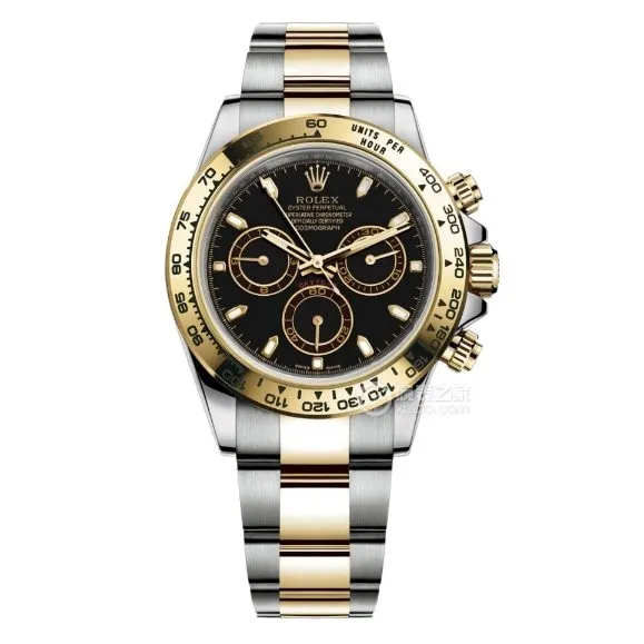 Factory C Rolex Daytona super cloneblack dial gold steel bracelet model m116503-0004front live photo