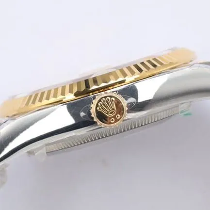 EW Factorytop-tier watch 2021 new Rolex Oyster Datejust36 series men's gold disc gold band mechanical watch front view