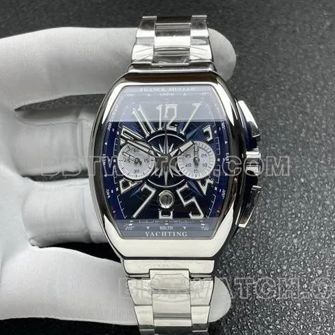 1:1replica watch ABF factory Frank Muller V45blue dial steel braceletfront live photo