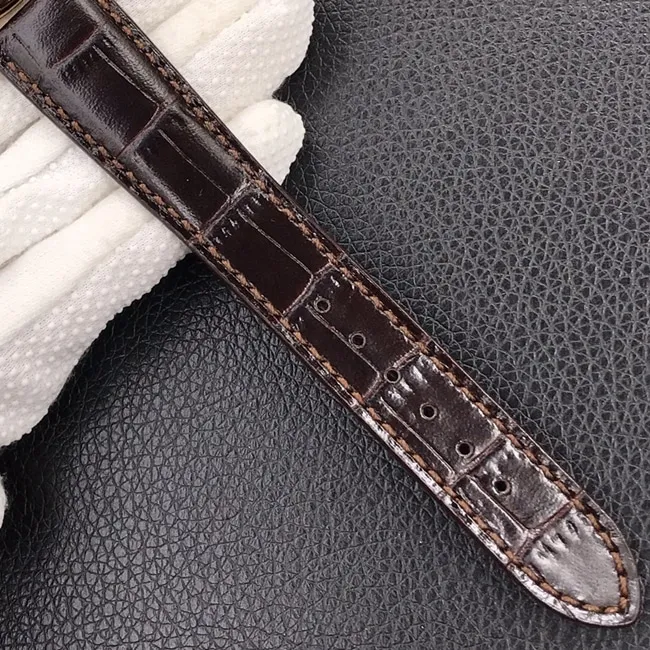 ZF Factorytop-tier watch Patek Philippe men's white dial brown belt classic 5153 series leather strap watch front view