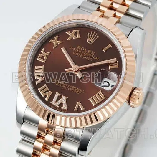 ARF FactoryRolex log 1:1super brown disk 31mm gold five-lattice chain link 278271front live photo