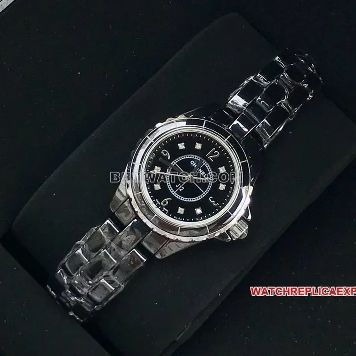 ChanelJ12top-tier 1:1high-quality replicablack dial29mmquartzH2569caseback live photo